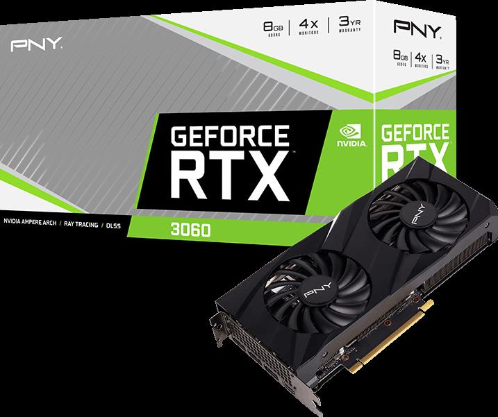 Produktbild PNY GEFORCE RTX™ 3060 8GB Verto Dual Fan Edition Grafikkarte (8 GB)
