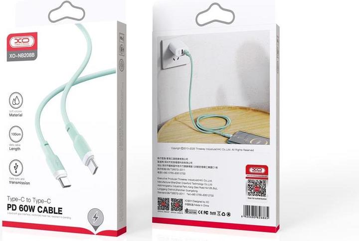 Produktbild xO Kabel NB208B PD USB-C - USB-C 1,0m 60W grün (USB 1.0, 60 W)