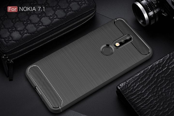 Produktbild Screenguard Nokia 7.1 Hülle Carbon Brushed Soft TPU (Nokia 7.1)