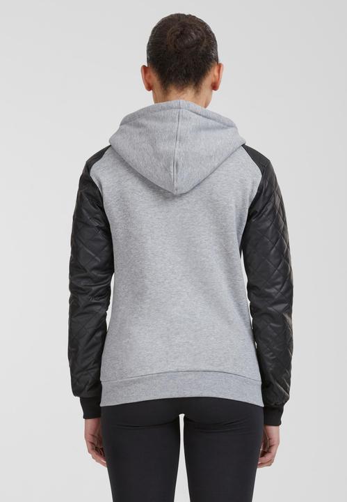 Immagine prodotto Urban Classics Ladies Diamond Leather Imitation Sleeve Zip Hoody (XS)