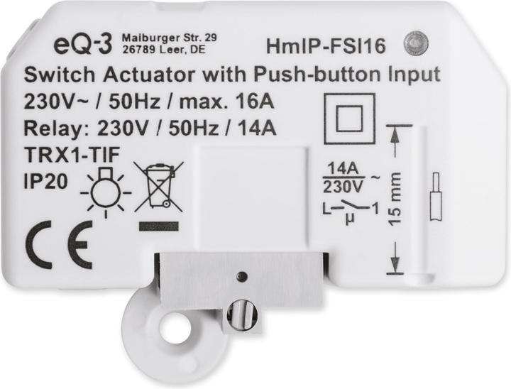 Produktbild Homematic IP Schaltaktor mit Tastereingang (16 A) (Schaltaktor)