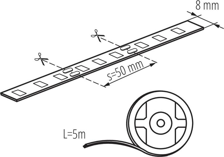 Produktbild Kanlux 24514 LEDS-B 4.8W/M IP65-NW 12V LED Streifen (Weiss, 500 cm)