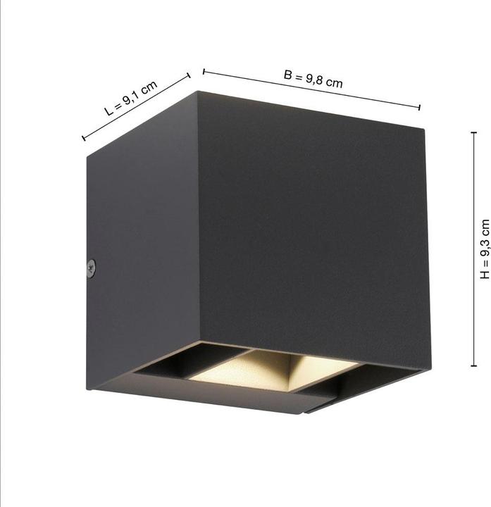 Actual product image Selltec Outdoor wall light LED CUBE (700 lm, E27, IP54)