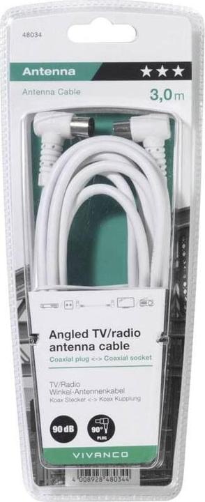 Immagine prodotto Vivanco Antennen Kabel 90dB Winkel 3m (Cavi antenna)