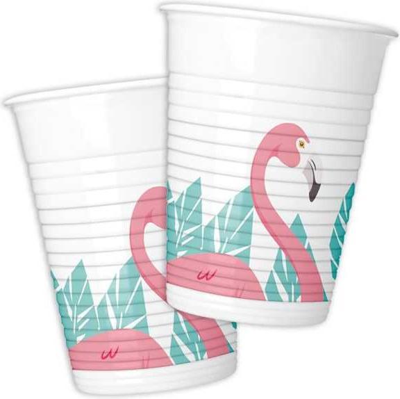 Actual product image Procos Plastic Flamingo Party Glasses (Pack of 8) (8 x)