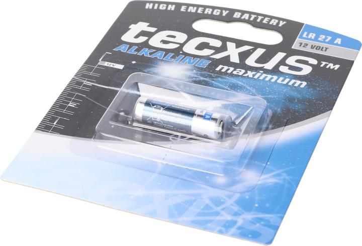 Produktbild Tecxus LR27 A Alkaline Batterie L828, 12 Volt, Abmessungen 28,8 x 8 mm (LR27, 26 mAh)