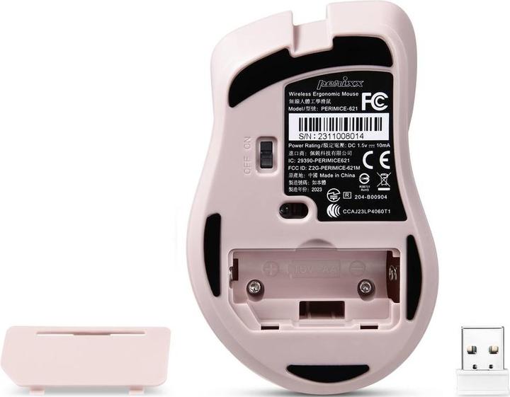 Actual product image Perixx PERIMICE-621 M Ergonomic Mouse Wireless Pink (Wireless)