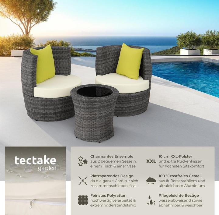 Immagine prodotto tectake Gruppo di seduta Rattan Nizza
