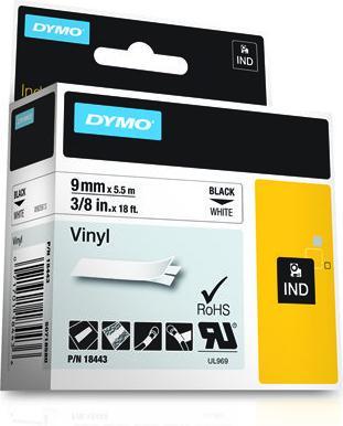 Produktbild Dymo Rhino Band IND 9mm we/sz (0.90 cm, Mehrfarbig)