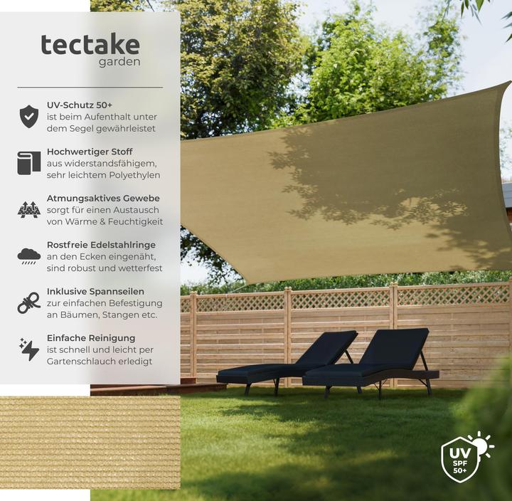 Actual product image tectake Triangular sun sail (500 x 500 cm)