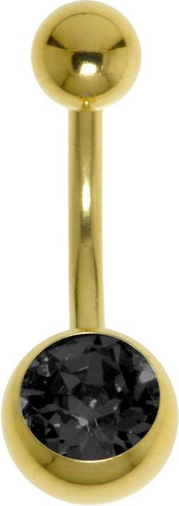 Bijouteria Bauchpiercing (Chirurgenstahl 316L, PVD Beschichtung (goldfarbig), Premium Kristall)