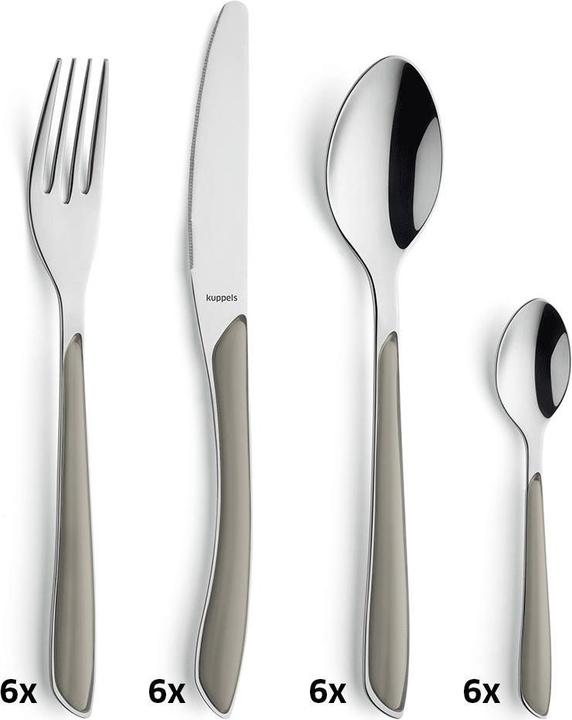 Immagine prodotto Kuppels Set di posate 24 pezzi taupe 2214 Prisma (24 Pezzo/i, Set di posate)