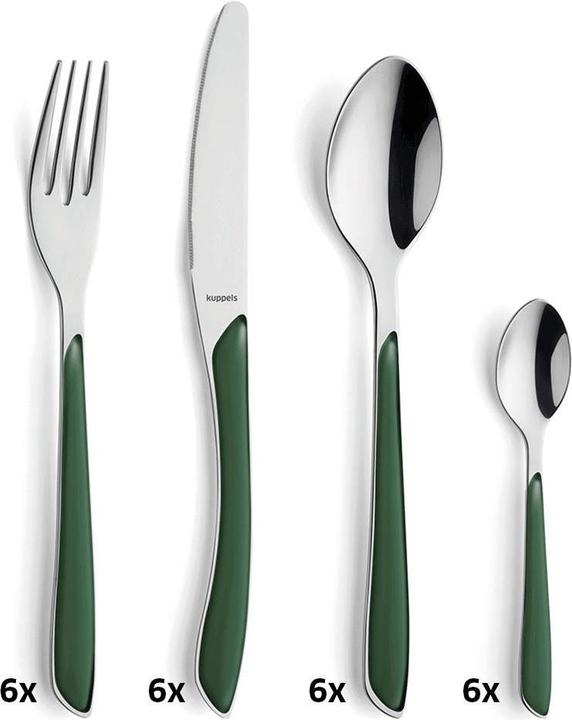 Image du produit Kuppels Set de couverts 24 pièces vert sapin 2294 Prisma (24 pièce(s), Set de couverts)
