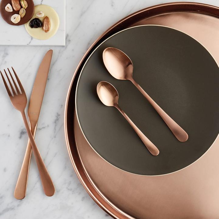 Actual product image Amefa Long drink / latte macchiato spoon set 6 pieces PVD copper 1410 Austin (6 Piece, Pitchfork)