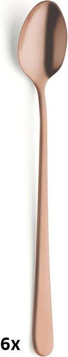 Actual product image Amefa Long drink / latte macchiato spoon set 6 pieces PVD copper 1410 Austin (6 Piece, Pitchfork)