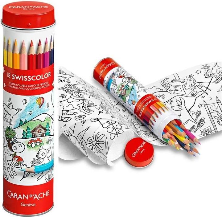 Actual product image Caran d'Ache Swisscolor Metalldose Farbstifte (Multicoloured, 18 x)