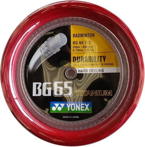 Actual product image Yonex BG-65 Titanium / 200m roll, pink, 0.70mm