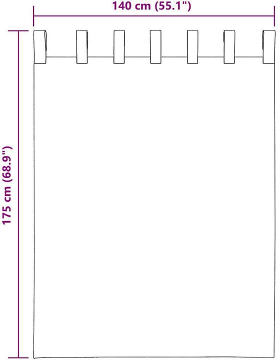 Image du produit VidaXL Rideaux en voile avec poches pour tringles 2 pcs. Violet (140 x 175 cm)