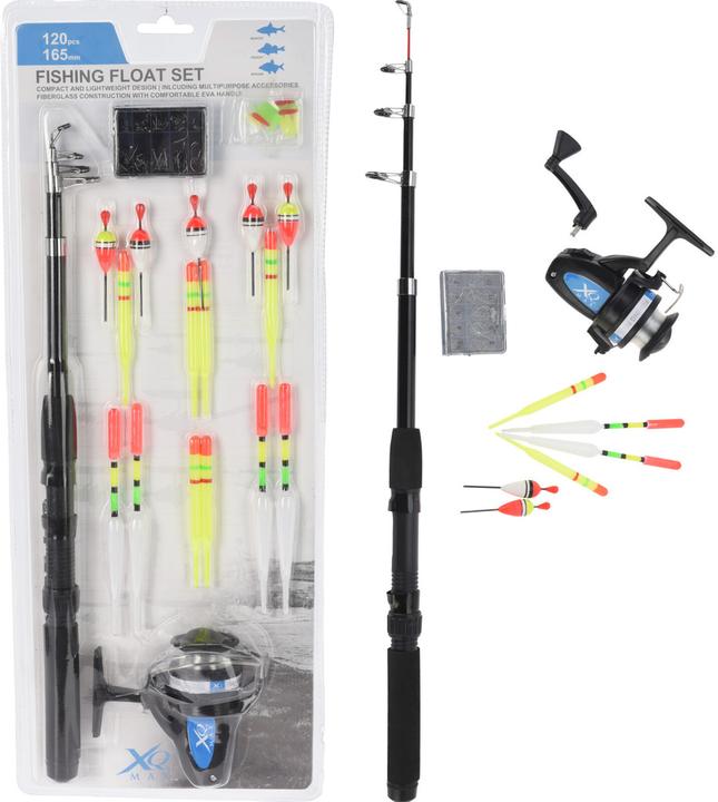 XQ Max Set da pesca 120 pezzi (Telescopio, Set da pesca, 165 cm)