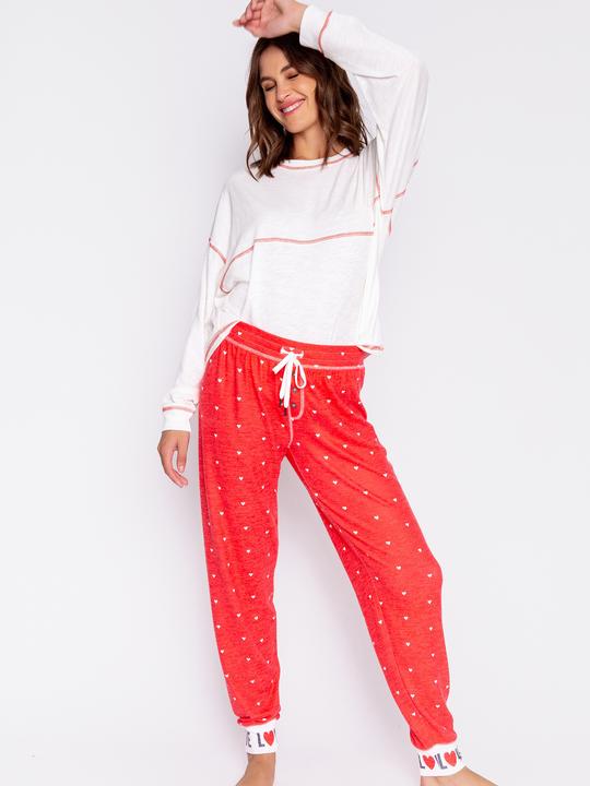 Produktbild Pj Salvage Pyjama Unterteil "Cozy in love" rot/klein gemustert (XS)