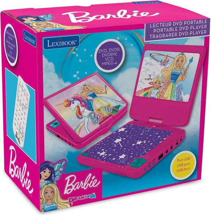 Produktbild Lexibook Barbie Portable DVD Player 7 rotative screen with USB port and earphones (DVDP6BB) (Tragbarer DVD-Player)