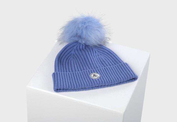 Actual product image Cash-Mere Kaschmir Rib Mütze mit Bommel (One size)