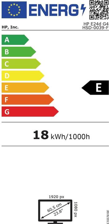 Energy Label HP E24d G4 (1920 x 1080 pixels, 23.80")