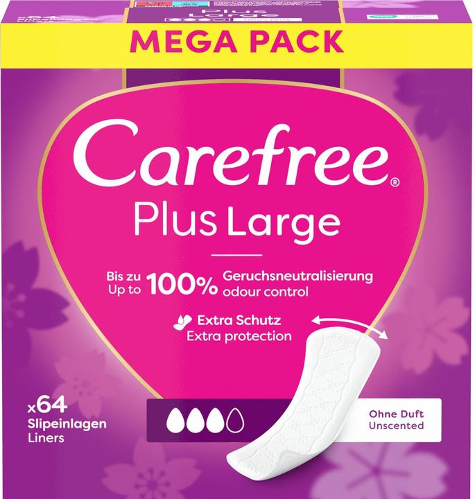 Actual product image Carefree Slip pads Plus Large delicate scent - Variant: 64 ks (64 x)