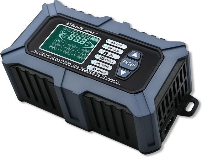 Immagine prodotto Qoltec Inteligentna mikroprocesorowa ładowarka z testerem baterii i funkcją naprawy 12V | 6A | LCD | (12V, 6 A)