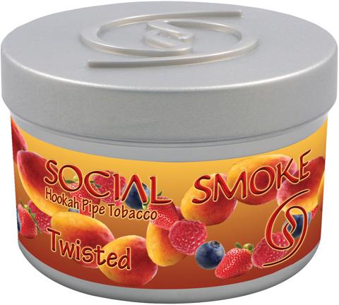 Produktbild Social Smoke Twisted 250g (Pfirsich, Himbeere, Erdbeere, Schwarze Johannisbeere)