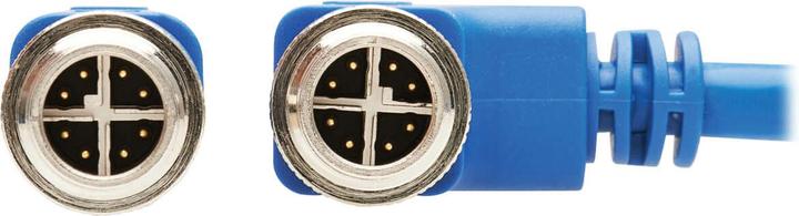 Actual product image Eaton M12 X-Code Cat6 1G UTP CMR-LP Ethernet Cable Right-Angle M/M IP68 PoE Blue 5m 16.4 f (UTP, CAT6, 5 m)