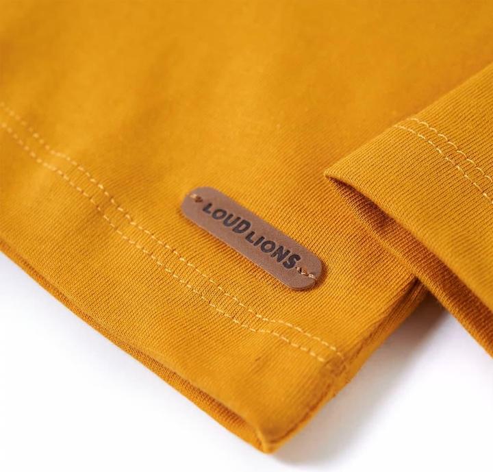 Immagine prodotto VidaXL Camicia da bambino a maniche lunghe ocra 128,Materiale: 100 (128)