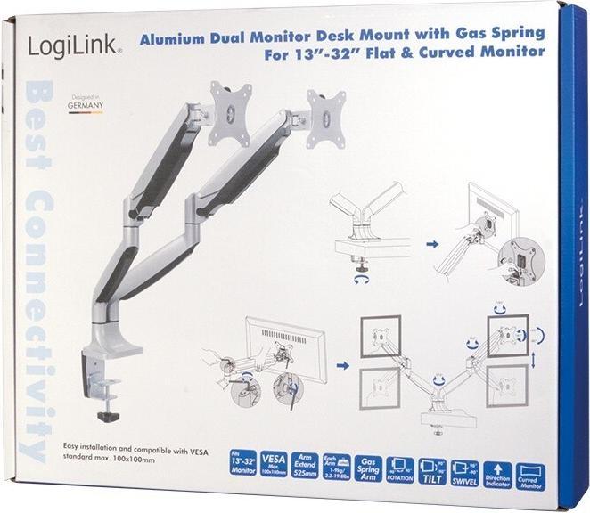 Produktbild LogiLink Monitor Schreibtischhalterung (Tisch, 32")
