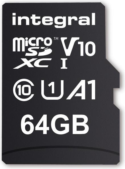 Image du produit Carte Micro SD à mémoire intégrale (64 Go, microSDXC, U1, UHS-I)