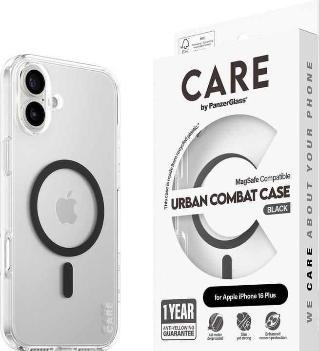 Immagine prodotto PanzerGlass CARE Custodia Urban Combat w. Custodia MagSafe nera per iPhone '24 6.7" (Apple iPhone 16 Plus)