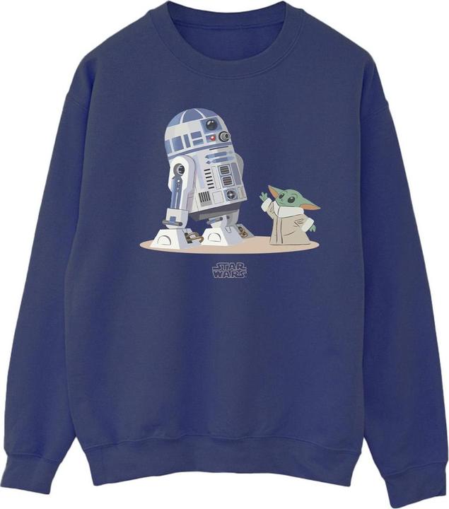 Actual product image Star Wars Mens The Mandalorian R2D2 And Grogu Sweatshirt (XL)