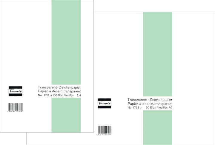 Rumold Blocs de papier transparent (A3, Blanc, Non contraignant)