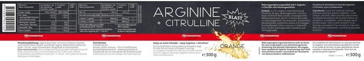 Nährwerte und Zutaten PowerFood One Arginine + Citrulline (1 Stück, Pulver, 300 g)