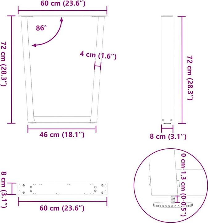 Produktbild VidaXL Madlene (50 x 31 x 60 cm)