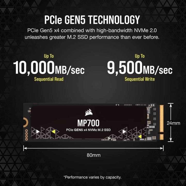 Produktbild Corsair MP700 (1000 GB, M.2 2280)