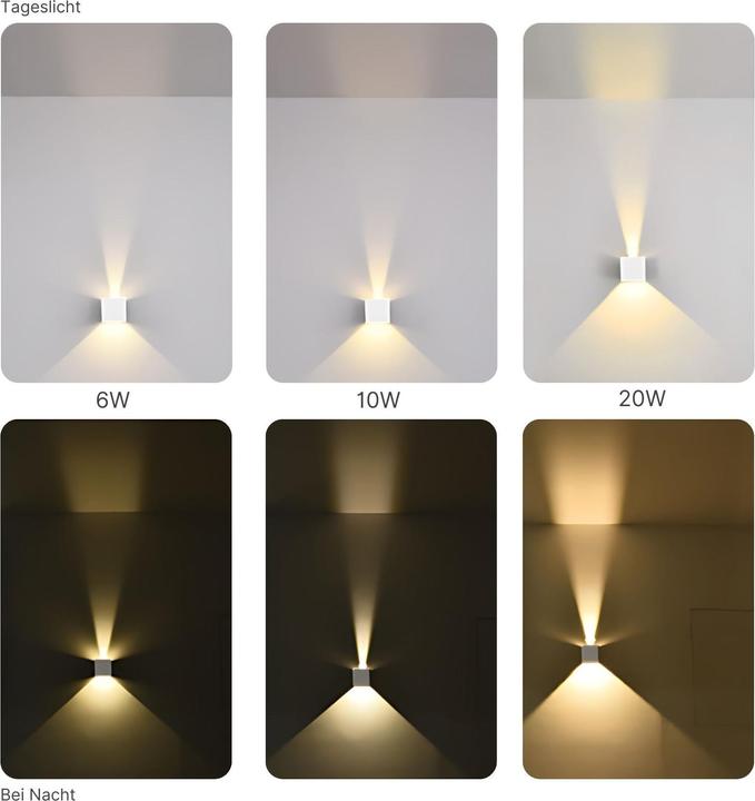 Produktbild Hermex LED-Fassadenleuchte Wandleuchte Wandstrahler Wandlampe Up-Down-Wandleuchte (1000 lm, IP65)
