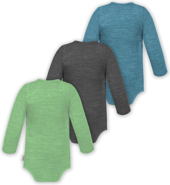 Produktbild Normani 3er Pack Baby Merino Langarm Wickelbody für Junge und Mädchen - 9355 (62)