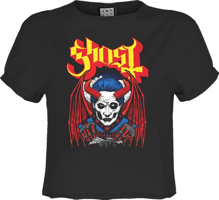 Actual product image Amplified Womens/Ladies Demonic Ghost Crop Top (XS)