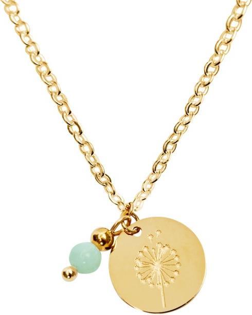 Image du produit HCA Collier - "Make a wish" - doré à l'or fin - quartz vert (Plaqué or, Acier inoxydable)