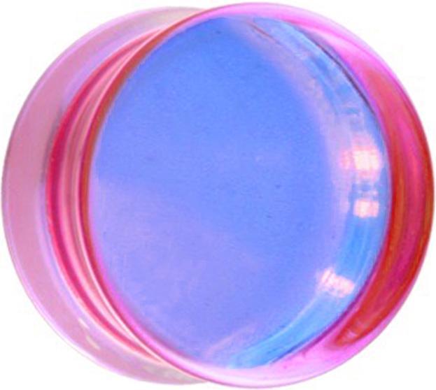 Star Piercing Flared Plug Spiegel violett aus Glas (ohne Messing, Glas)