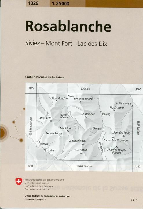 Produktbild Landkarte 1326 Rosablanche 1:25'000