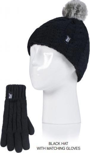Heat Holders M„dchenmtze mit Pompom und Handschuhen