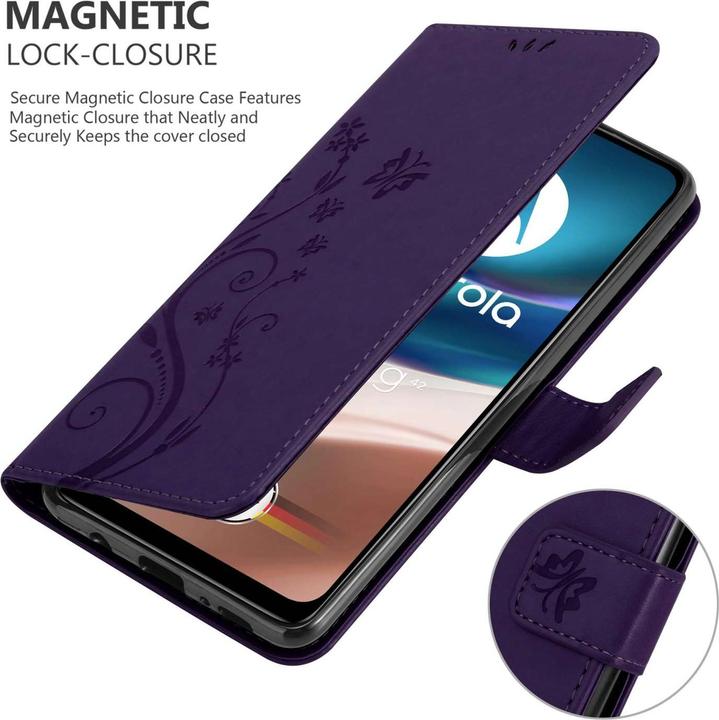 Actual product image Cadorabo Case for Motorola MOTO G42 Flower Book (Motorola Moto G42)