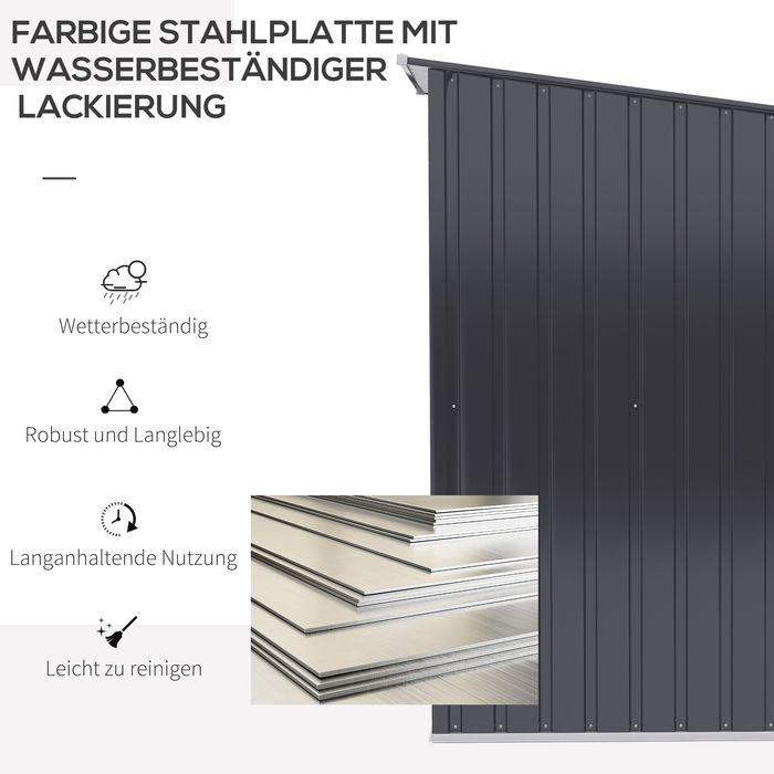 Actual product image Swisshandel24 Garden shed 1x1 m metal garden shed Garden shed 0.92 m² galvanised steel dark grey