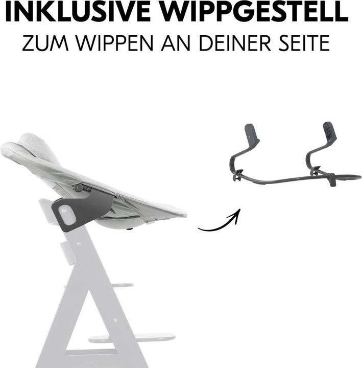 Actual product image Hauck Highchairs Alpha Plus Grey 4-piece Newbornset Light Grey - (Highchair)